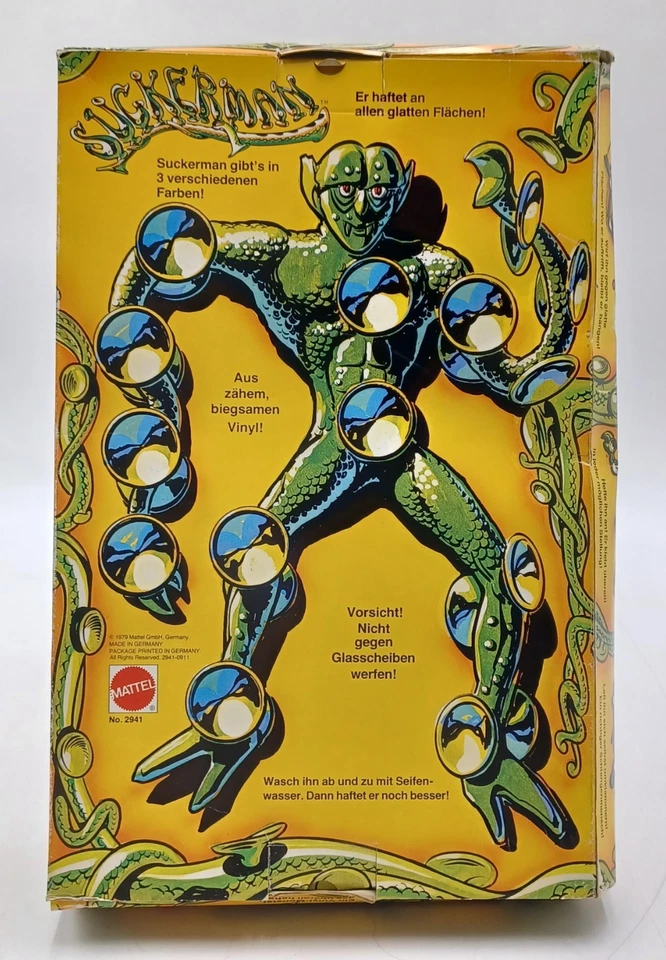 Vintage 1979 Suction Suckerman Monster Vinyl-Figur Rot / Mattel 2941, NrfB, Ovp - Bild 2 von 4