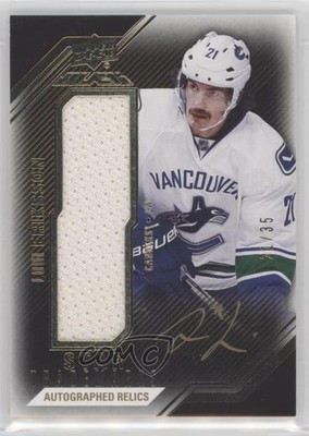 2016-17 UD Black Star Trademarks Relics 21/35 Loui Eriksson #TR-LE Auto 2o7