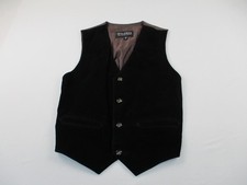 Wilsons The Leather Experts Leather Button Up Men  s Vest Size XL Black