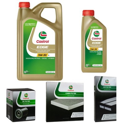 CASTROL Inspektionspaket 6 L EDGE Titanium 5W-30 LL für Audi Cabriolet 2.6 2.8