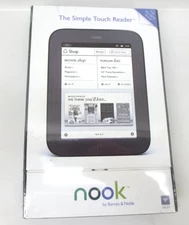 Barnes & Noble Nook Simple Touch 2GB, Wi-Fi, 6in eBook Reader - Black - Sealed