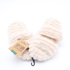 Northeast Outfitters Cream Fuzzy Slide Slippers Womens Medium Large 7-9 New