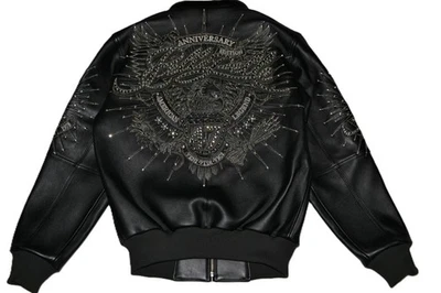 Pelle Pelle Veste En Cuir Pour Homme Noir 47th Anniversary Tous Tailles Neuf - Photo 1/4