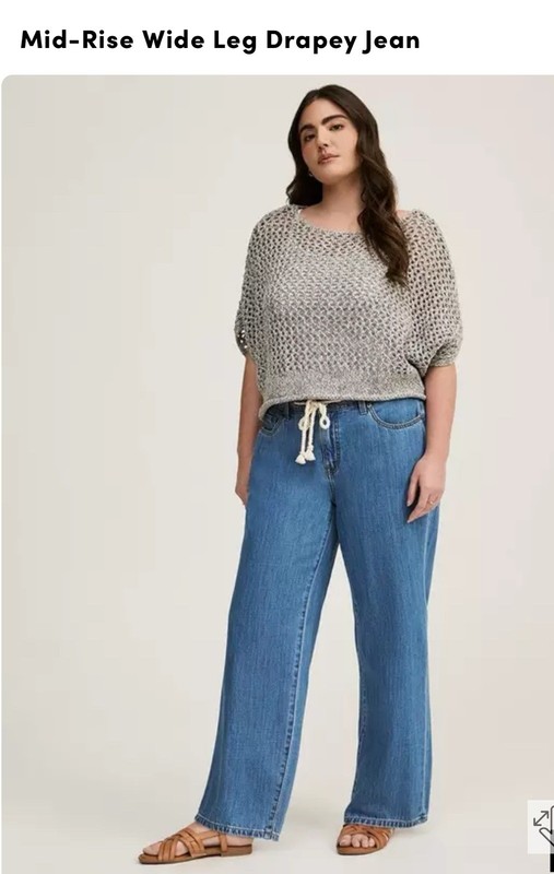Torrid Mid-Rise Wide Leg Drapey Jeans 18 Short 