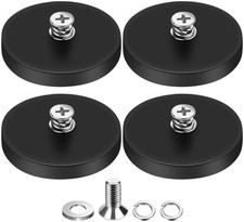4Pcs Rubber Coated Anti-Scratch Mounting Magnets, Adhesive Power 30LBS Neodymium