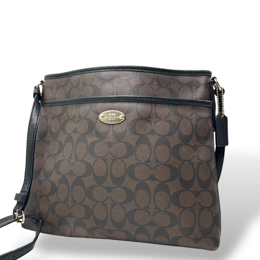 Coach Brown PVC Crossbody Bag Authentic Pre-Owned Good Condition M703-image