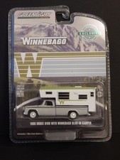 1966 Dodge D100 Gray Winnebago Slide In Green White Greenlight 1/64 MINM Package