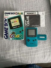 Nintendo Game Boy Color Teal System with box and booklets - Tested and works 