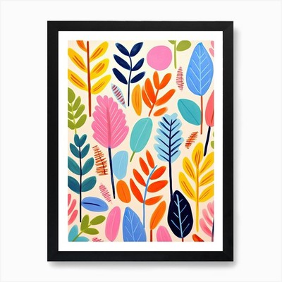 Blooms In Matisse Style Wake Art Pr gerahmtes Wandbild Poster Leinwanddruck Bild
