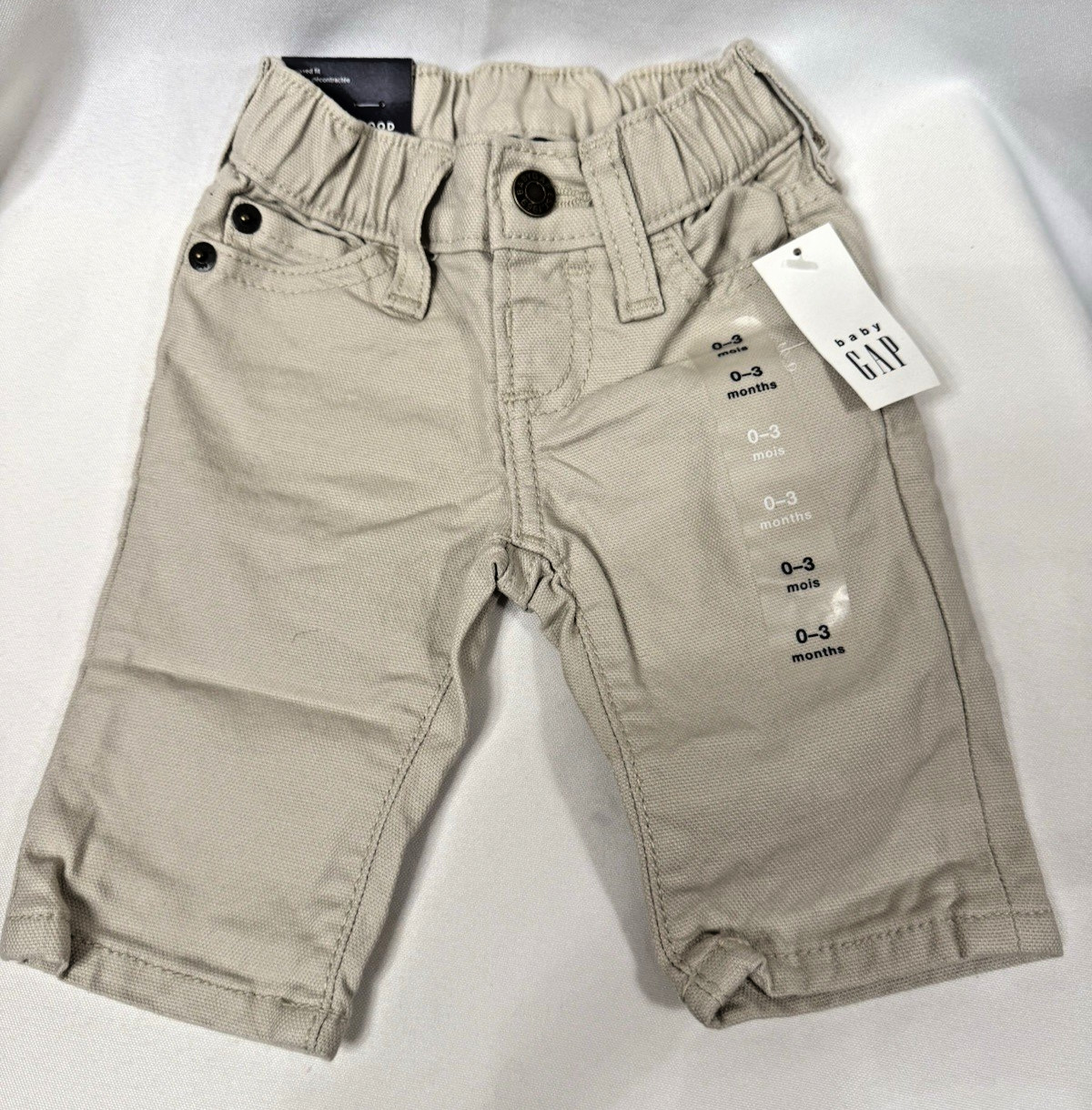 Infant Size 0-3 Months Beige , Unisex - Elastic Waist  New
