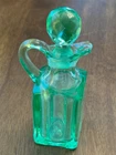Depression / Uranium Glass Cruet with Stopper - Mold Blown
