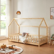 Kinderbett Sisimiut 90x200 cm Holzfarben en.casa