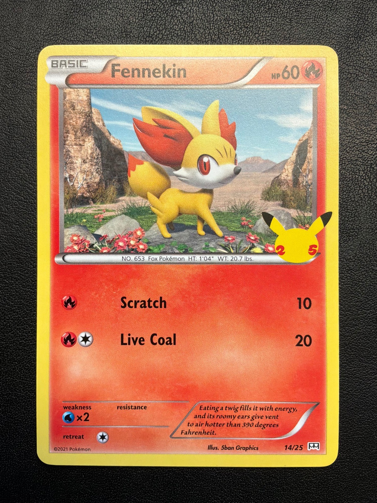 Fennekin - 014/025 Pokemon MCDONALD'S 25TH ANNIVERSARY PROMOS Promo - NEAR MINT