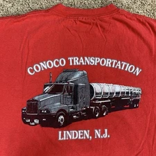 Rare VTG Conoco Gas Oil Truck Driver Shirt Transportation Single Stitch USA 80s
