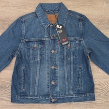 Levi's Premium Men's M Blue Trucker Jacket Button Front Collared Pockets