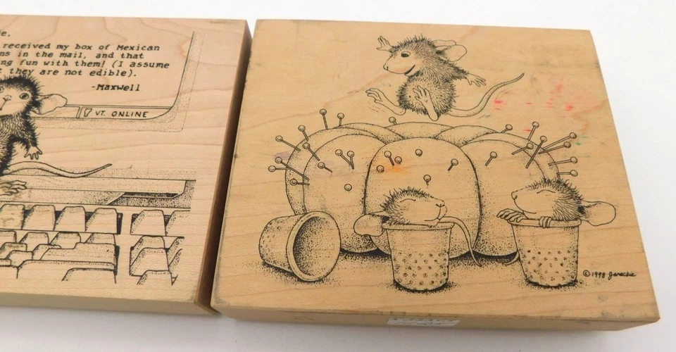 2 Estampadores Vintage Stampa Rosa Casa Ratón Diseños Ratón Rebote Mudpie.com Foto 3 de 4