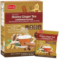 Pocas Honey Ginger Instant Tea Powder, 20 Packets Pack of 1 , Cinnamon