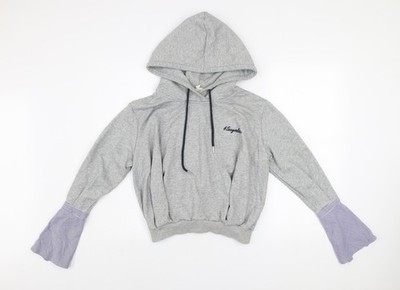 Evidnt Los Angeles Damen Pullover Hoodie grau XS ausgestellte Ärmel Baumwolle