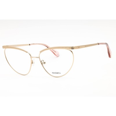 Max & Co. Women's Eyeglasses Pale Gold Metal Cat Eye Full Rim Frame MO5136 032