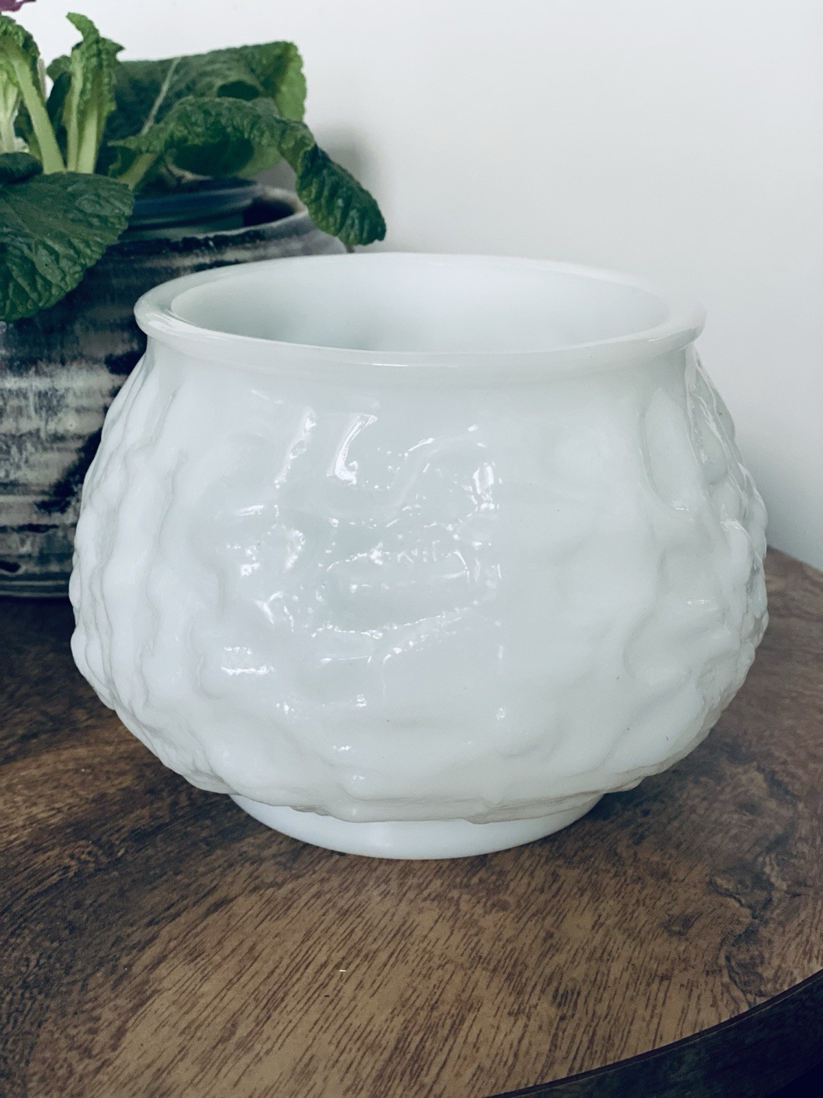 Milk Glass Fruit Bowl Vintage.