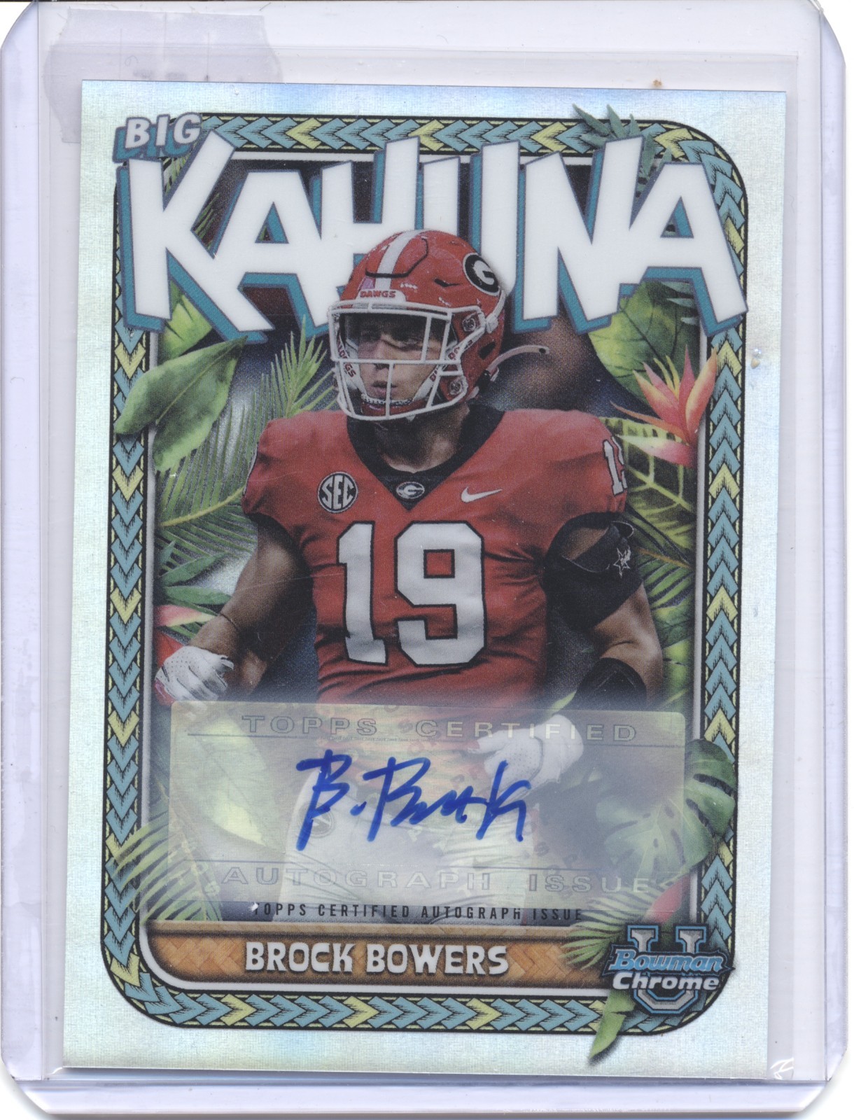 Brock Bowers 2023 Bowman University Chrome #TBK-22 The Big Kahuna Auto 48/150