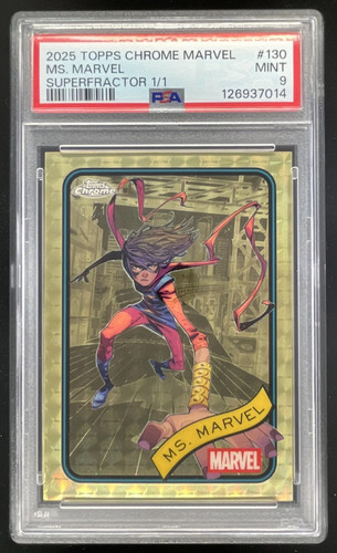 2025 Topps Chrome Marvel SuperFractor #130 Ms. Marvel 1/1 PSA 9