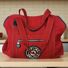 Kipling Red Duffle Bag Expandable Nylon 19  T...