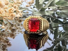 7.21 CT Rosso Rubino Manik Gemma Artigianale Regolabile Uomo Donna Regalo Anello