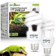 UVB Light for Tropical Reptile, 2 Pack 5.0 15W UVA UVB Reptile Light Bulb, UV...