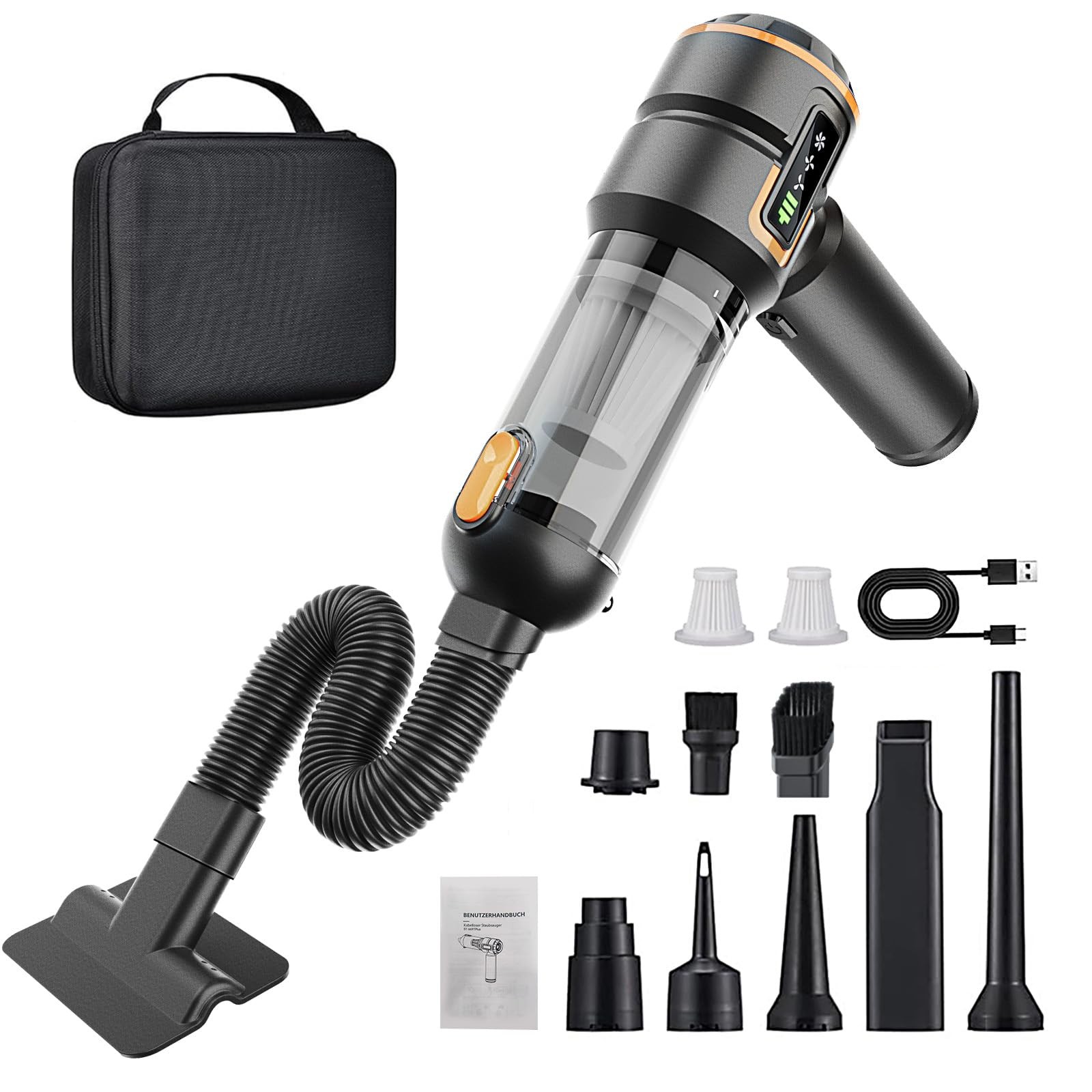 Aspiratore Professionale Auto 23000Pa: Potenza 3vel Senza Fili