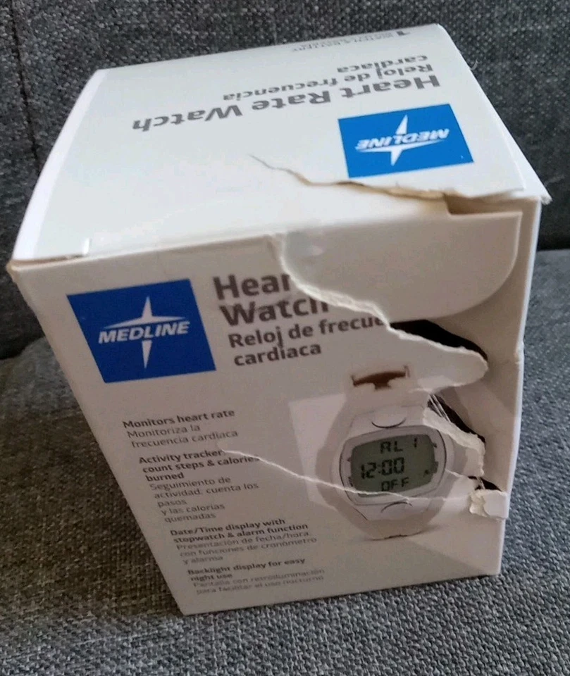 Medline Monitor de Ritmo Cardíaco Reloj Podómetro Cronómetro Rastreador de Actividad Caja Abierta Foto 3 de 4
