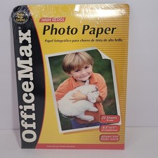 Office Max High Gloss Photo Paper 20 Sheets Sealed New 8.5" x 11"