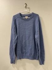J.CREW Sweater Men  s Size Large Classic Look 100 Cotton Crewneck Ocean Blue