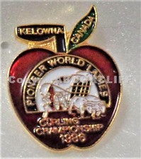 1986 Pioneer World Ladies Curling Championship KELOWNA B.C. Lapel Pin