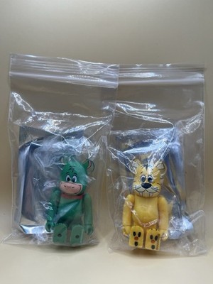 Medicom Bearbrick Series 45 Animal Flintstones Lot Of 2 Hoppy + Baby Puss Sealed