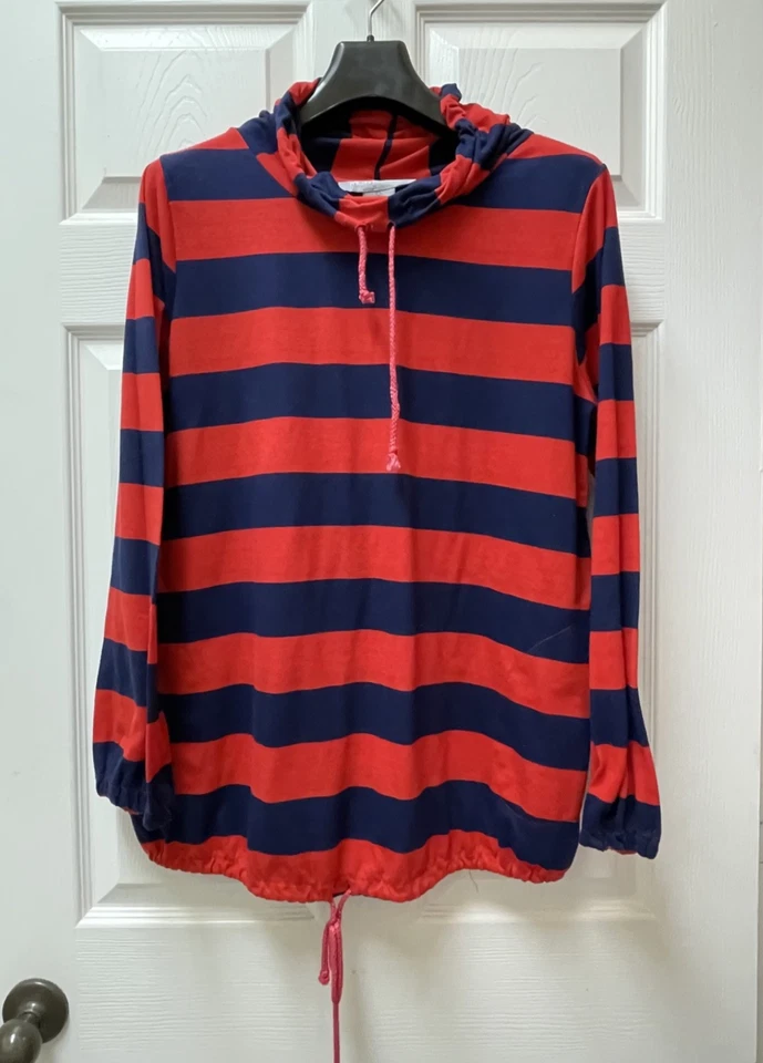 Motherhood Maternity Rugby Striped Long Sleeve Cowl Neck Tunic Medium Soft - Image 2 of 4