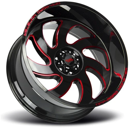 Off-Road Monster M07 22x12 6x5.5" -44mm Black/Red Wheel Rim 22" Inch - Image 3 of 4
