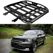 For Dodge Durango Aluminium Heavy Duty Car Roof Rack Cargo Basket W/ LED Lights