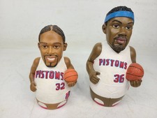 2006 NBA DETROIT PISTONS RASHEED WALLACE RIP HAMILTON COIN PIGGY BANK SET OF 2