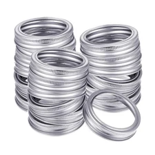 24 Pieces Regular Mouth Mason Jar Canning Bands - Reusable Metal Rings, Pract...