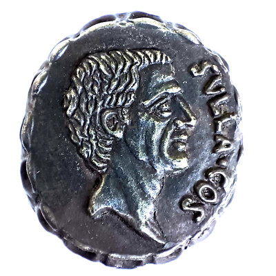 Exceptional 54 BC Ancient Roman Silver Ring Depicting General Consul Sulla
