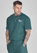 Image of SikSilk Mens Green Graphic T-Shirt Medium
