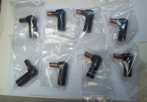 8 New Vintage Spark Plug Wire Ends Terminals 90° Hot Rod RatRod Marked