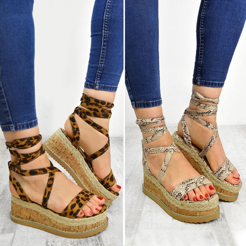 platform lace up espadrille sandals