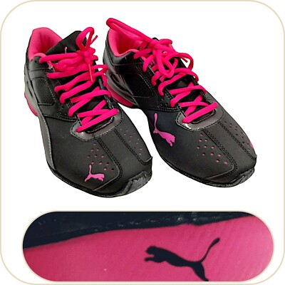 PUMA Tazon Cross Trainer Shoes Womens Size Black Beetroot Pink Lace Up 