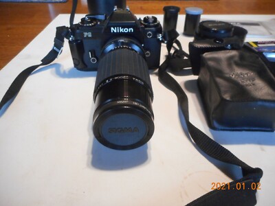 Nikon FG Camera Sigma Zoom 70-210 mm F4.5/with case -- UNTESTED