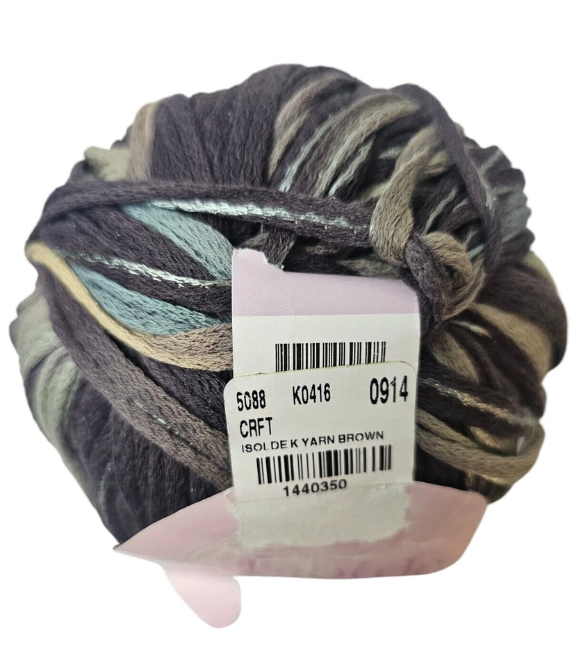 Isolde пряжи коричневый мяч 3,52 унций 87 ярдов 83% хлопок 17% полиамид цвет #04 зеленый - Изображение 2 из 4