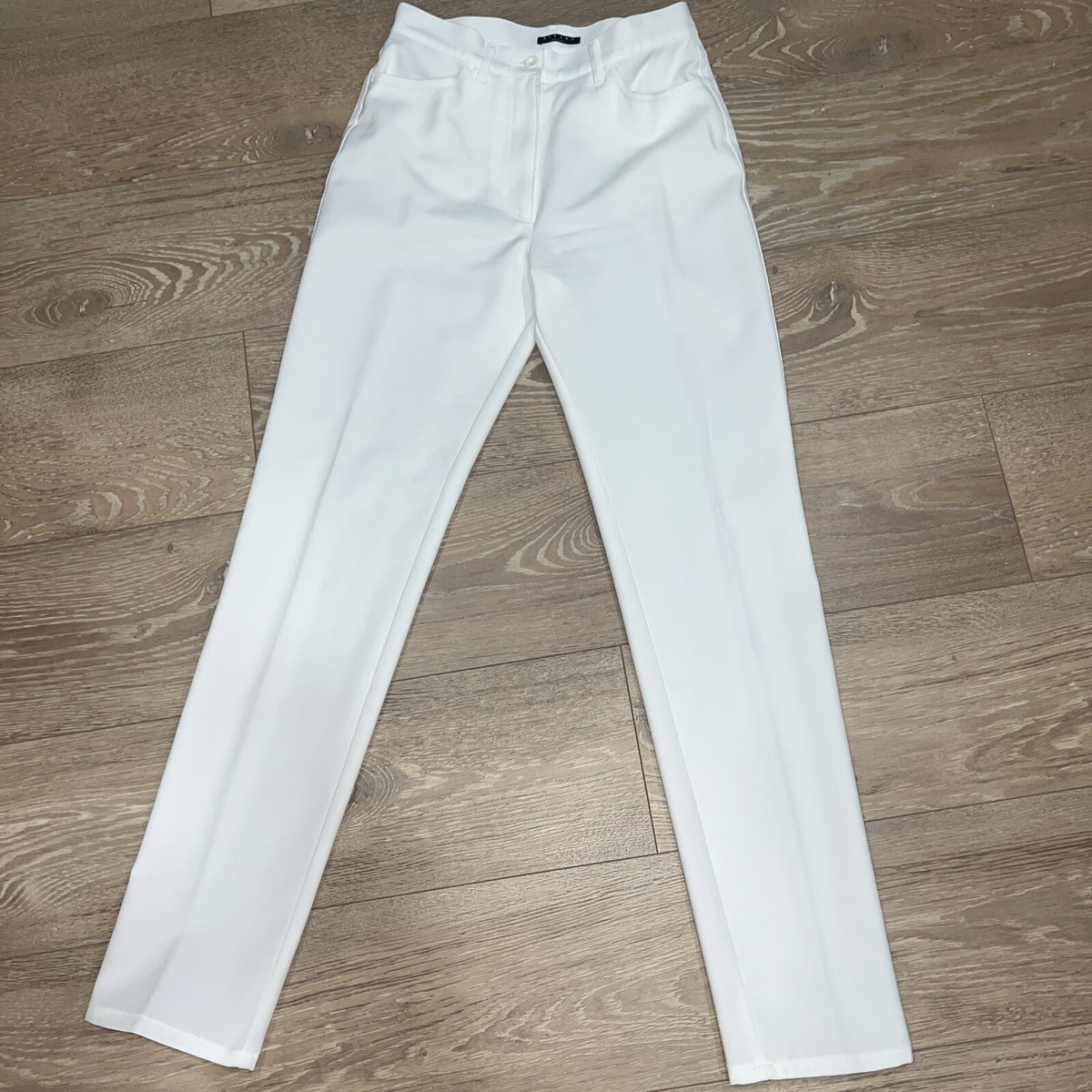cigarette trousers white Womens White Sisley Cigarette Trousers.poly. Made In Italy 42./26