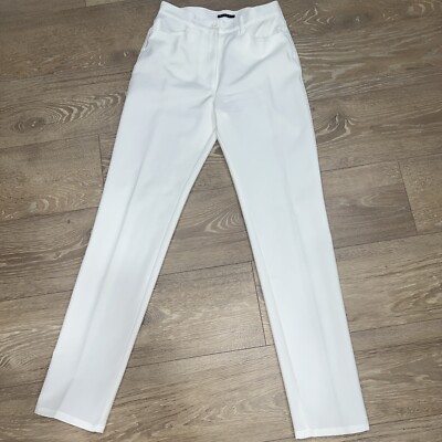 white cigarette trousers womens Womens White Sisley Cigarette Trousers.poly. Made In Italy 42./26