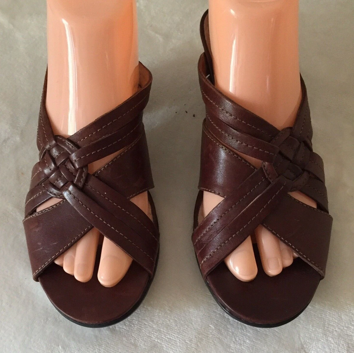 Clarks Artisan 11 N Sarasota Tan Brown Leather Adjustable Sandals Hook &  Loop | eBay